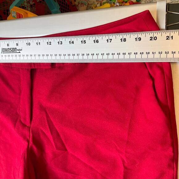 Worthington Women Formal Pants size 18 US High Rise Modern Fit Slim Leg Red - Picture 3 of 11